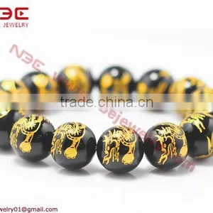 2011 New Designs Agate Bracelet With Dragon Design Black Color thumbnail-1