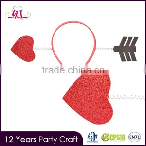 Queen of Heart's Red Glitter Headband For Valentine Day Gifts Wholesale thumbnail-1