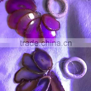 Natural Agate Slices Windbell for Decor Gemstones Wind Chimes thumbnail-3