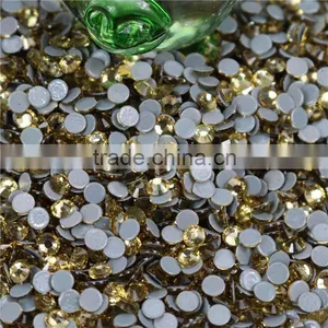 12 Cuts Flat Glue High Quality Ss10 lt Topaz Color Hot Fix Strass Rhinestone thumbnail-1