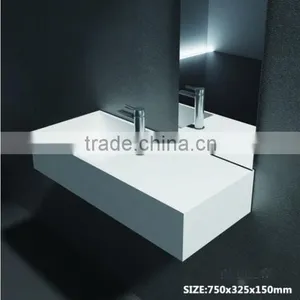 Sanitary Ware Bathroom Solid Surface Wash Hand Basins,Wall Hung Solid Surface Wash Basins, Stone Resin Wash Basin thumbnail-5
