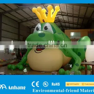Giant Green Inflatable Frog With Crow thumbnail-1