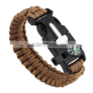 2016 Hot Sale Paracords Bracelet With Flint Fire Starter /whistle/campass thumbnail-2