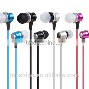2015 New Products Hot Selling Earphone Colorful In-ear Earphones With Flat Cable thumbnail-1