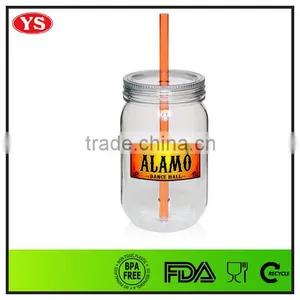 Transparent Clear Straw Mason Jars With Logo Printed for Cold Drinking thumbnail-4