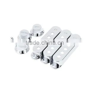 Guitar Pickup Covers Volume/Tone Control Knobs Switch Tip Chrome-Plated for Stratocaster Strat thumbnail-6