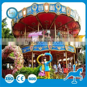 High Quality Kids Merry go Round Luxury Double Deck Carousel for Sale thumbnail-6