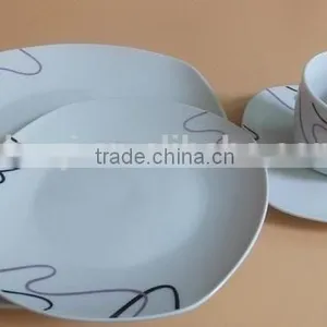 Ceramic Porcelain Tableware Dinner Sets With Simple Design Porcelain Dinnerware Item Square Crockery Dinner Sets thumbnail-5