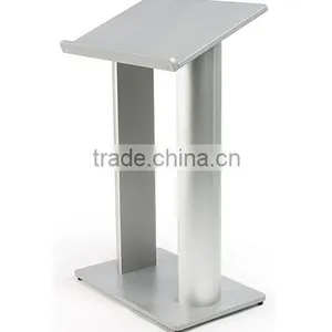 Floor Lectern Podium Stand With Double Column Design MDF With Aluminum Columns thumbnail-1
