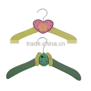 Wooden Kids Clothing Hanger Wooden Dog/heart Painted Decorative Children Clothes Hanger Promotion Gifts thumbnail-1