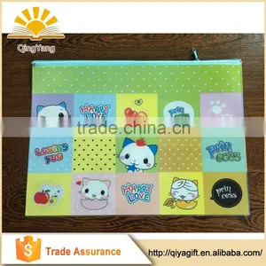 Custom Cute Zipper Closure A4 Plastic Pvc File Bag Document Folder thumbnail-2