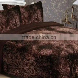 China Factory Rose Design Warm Faux Fur Fire Blanket Throw thumbnail-2