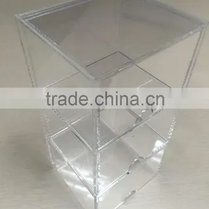 Unique Crystal Clear Plexiglass Souvenir Gift Box /acrylic Wedding Favor Candy Cube thumbnail-4