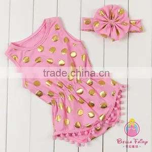 Wholesale Baby Romper With Pompom Trim, Indian Pompom Jumpsuit for Baby Girl thumbnail-4
