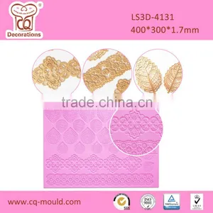 Fondant Cake Decoration Lace Mold Silicone Cake Lace Mat thumbnail-1