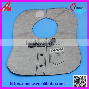 Baby Boy's Shirt Bib With Printed Tie and Button thumbnail-1