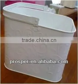 White Metal Storage Basket thumbnail-1