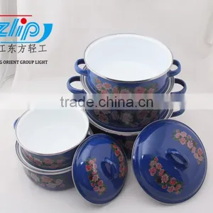 16-24 CM 5Pcs Casserole Belly Shape W/Metal Cover Dark Color Decor thumbnail-4