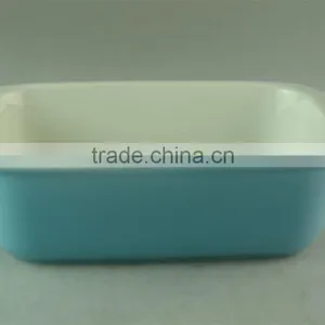 Light Blue Glazed Ceramic Rectangle Bakeware Bake Tray/plate thumbnail-1