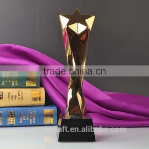 High Quality Golden Star Trophy Award With Crystal Base thumbnail-1
