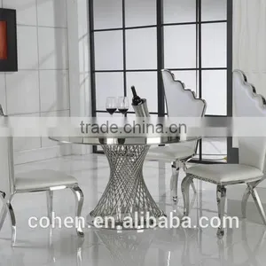 2016 Hot Sale Stylish Design Marble Top Dining Table and Chairs/stainless Steel Furniture Dining Table Set for Restaurant thumbnail-3