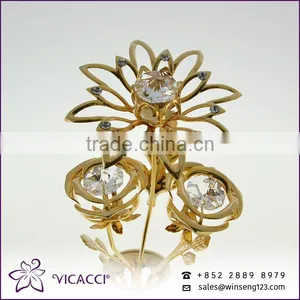 Cheap Flower Vase With SWAROVSKI Crystal Metal Home Decoration thumbnail-5