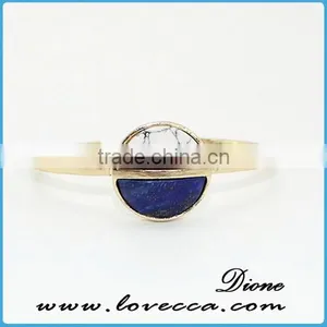 2016 New Trendy Single Wire Cuff Stone Bangle thumbnail-1
