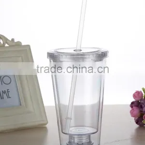 16OZ LED Light Double Wall BPA Free Plastic Tumbler With Straw thumbnail-3