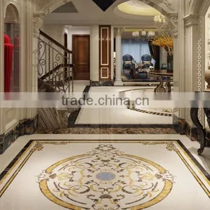 Luxury European Rococo Style Handmade Square Marble Medallion for Villa Floor Decoration BF12-04284c thumbnail-1