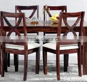 Six Sitter Wooden Dining Table Set With Cushion Chair thumbnail-1