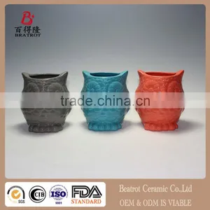 Ceramic Pottery Home/ Garden Vintage Cute Owl Flower Planter Pot thumbnail-1