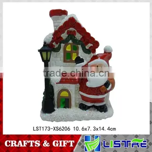 Hand Painted Ceramic Christmas Light House for Sale thumbnail-1