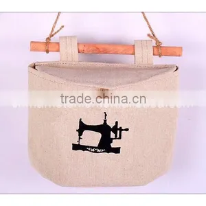 Wholesale Cotton Four Semicircular Hanging Bag With Natural Wood Stick ,and With Picture as Show thumbnail-3