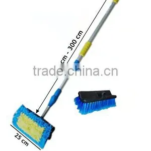 BSCI 3M Telescpoic Aluminum Handle Water Flow Car Wash Foam Brush, Telescopic 3m Car Wash Brush Squeegee Kit , thumbnail-1