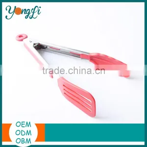 BPA Free 9inch Silicone Kitchen Stainless Steel Serving Salad Tong thumbnail-1