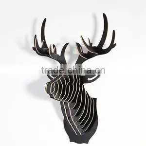 Carved Wooden Deer Head Decoration Wholesale thumbnail-2