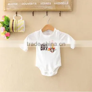 100% Cotton White Letter Print Baby Girl Rompers Wholesale thumbnail-1