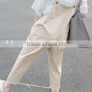 Korean Institute of Wind Wild Loose Tooling Overalls / Retro Art Bib/ Trousers With Braces thumbnail-2