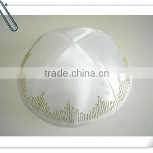 Satin Kippot With White Colour thumbnail-1