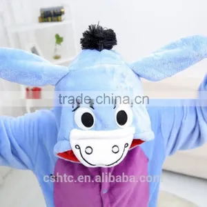Flannel Cartoon Adult Animal Jumpsuit Animal Pajamas Jumpsuit Donkey Design thumbnail-3