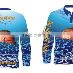 2016 New Style Design Sublimation Fishing Shirt in Italy 100%polyester Mesh Fabric thumbnail-2