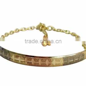 Stylish Artificial Bangle Bracelet Three Tone Plated With Extension Chain thumbnail-1