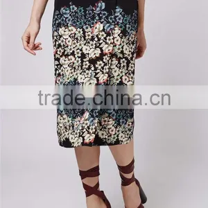 Cheap Price Knitted Flowers Border Wrap Midi Skirts Floral Long Bodycon Skirts Stretch Skirts Wholesale thumbnail-4