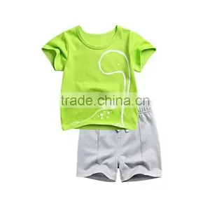 Dinosaur Printed Knitted Fabric Summer Children Shorts Clothing Set thumbnail-1