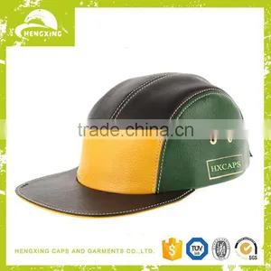 Ostrich Leather Blank Wholesale 5 Panel Hats Faux Leather 5 Panel Hat thumbnail-1