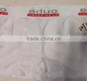 Wholesale White Seamless Men's Boxer Shorts thumbnail-1