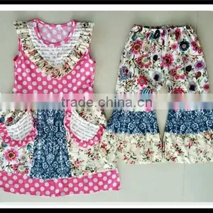 2016 Summer Fall Boutique Girl Easter Chevron Girl Outfit Giggle Moon Girl Remake Ruffles Clothing Set Summer Wear Cater Outfit thumbnail-5