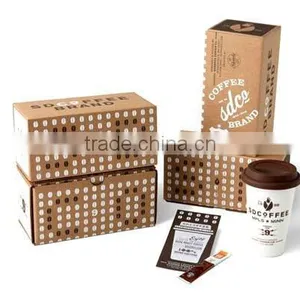 Kraft Cardboard of Coffee Cup Box thumbnail-1