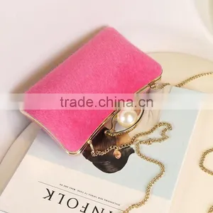 Nice Fashion Washing Fur Effect PU Leather Fur Ladies Handbag thumbnail-5