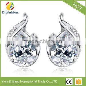 Latest Fashion Drop Shape Ladies Zircon Stone Stud Earrings thumbnail-1